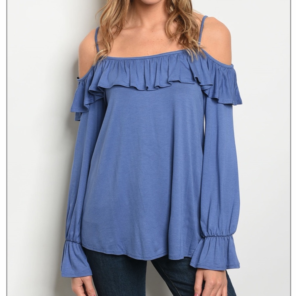 1 SMALL Long Sleeve, Cold Shoulder Top - Picture 7 of 8